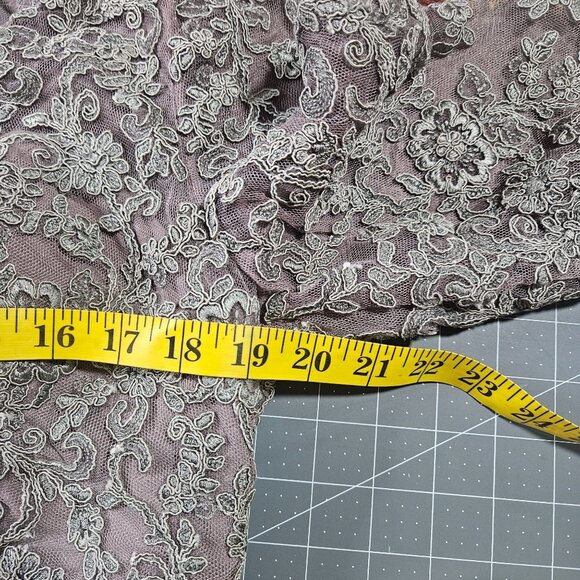 Jade Couture by Jasmine Lace Gown Gray 12 Formal Evening Dress Wedding Elegant - Picture 9 of 16